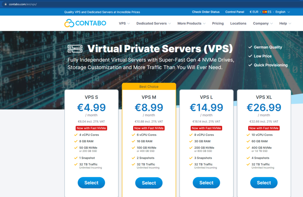 vps para servidor de correo